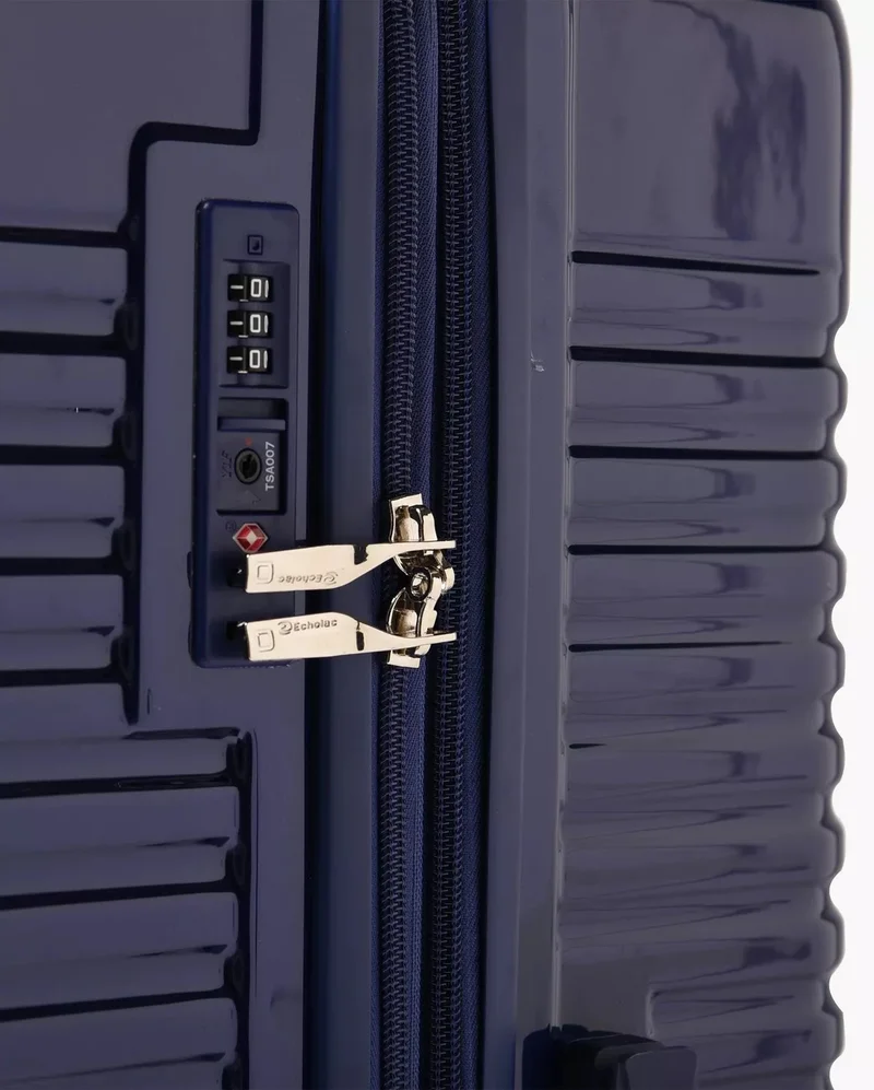 Echolac  Extravagant 54 Cm Hardcase 4-Double Wheeled Expandable Cabin Luggage Trolley - Blue  | Best Price UAE